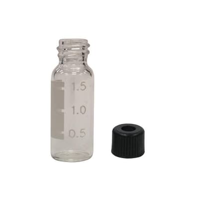Chromatography Research Supplies 1.8 mL Screw Top Vial w/ Label Combo Pack (100/pk)